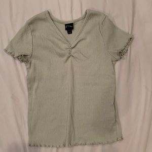 Girls light green short sleeve top size medium